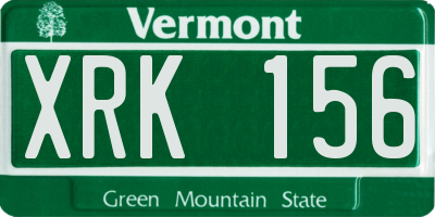 VT license plate XRK156