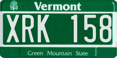 VT license plate XRK158