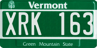 VT license plate XRK163