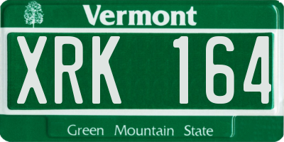 VT license plate XRK164