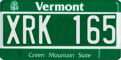 VT license plate XRK165