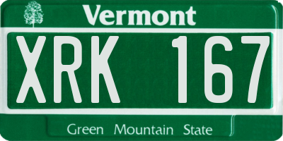 VT license plate XRK167