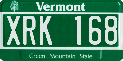 VT license plate XRK168
