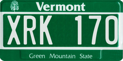 VT license plate XRK170