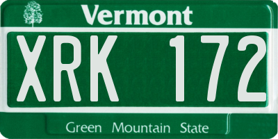 VT license plate XRK172