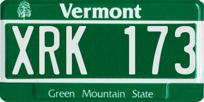 VT license plate XRK173