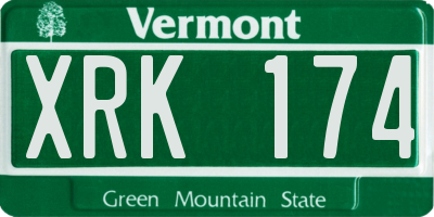 VT license plate XRK174