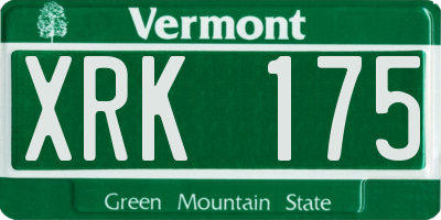 VT license plate XRK175