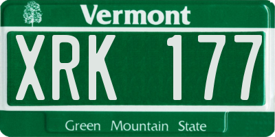 VT license plate XRK177