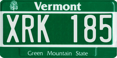 VT license plate XRK185
