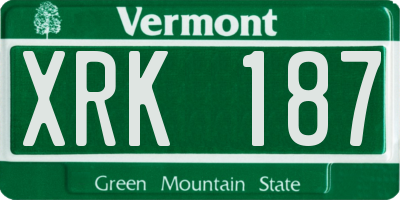 VT license plate XRK187
