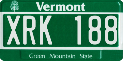 VT license plate XRK188