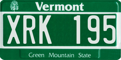 VT license plate XRK195