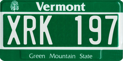 VT license plate XRK197
