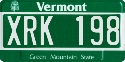 VT license plate XRK198