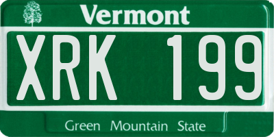 VT license plate XRK199