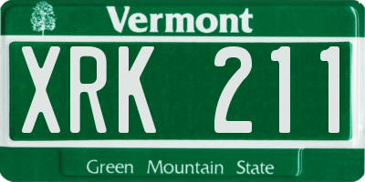 VT license plate XRK211