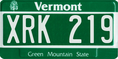 VT license plate XRK219