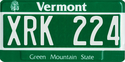 VT license plate XRK224