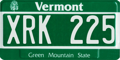 VT license plate XRK225