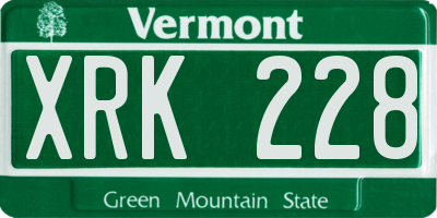 VT license plate XRK228