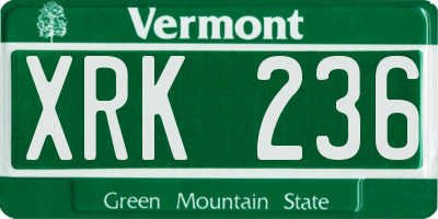 VT license plate XRK236