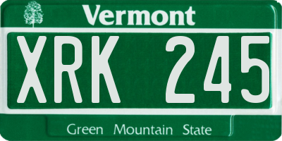 VT license plate XRK245