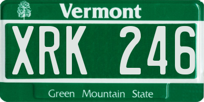 VT license plate XRK246