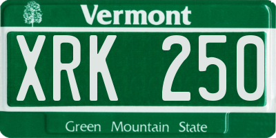 VT license plate XRK250