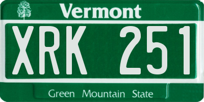 VT license plate XRK251