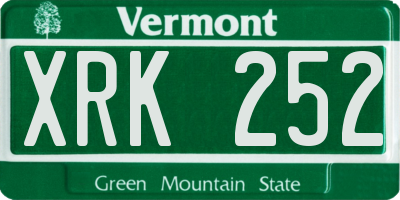 VT license plate XRK252