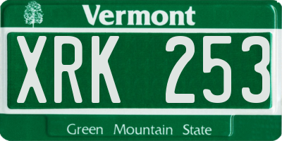 VT license plate XRK253