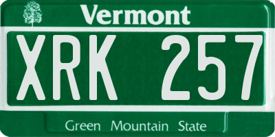 VT license plate XRK257