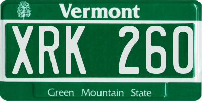 VT license plate XRK260