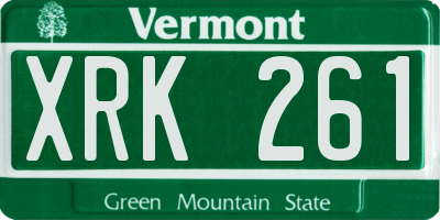 VT license plate XRK261