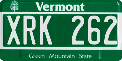 VT license plate XRK262