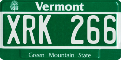 VT license plate XRK266