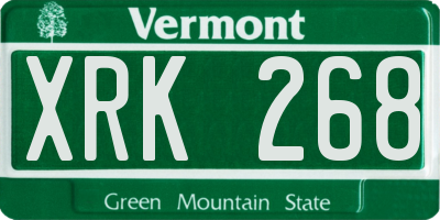 VT license plate XRK268