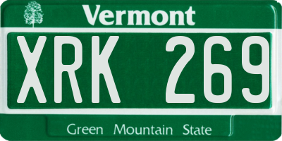 VT license plate XRK269