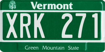 VT license plate XRK271
