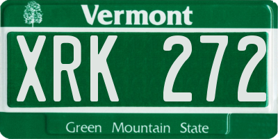 VT license plate XRK272