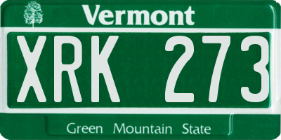 VT license plate XRK273