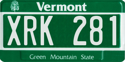 VT license plate XRK281