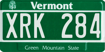VT license plate XRK284