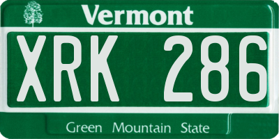 VT license plate XRK286