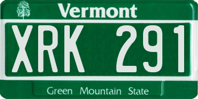 VT license plate XRK291