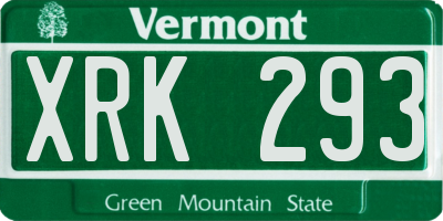 VT license plate XRK293