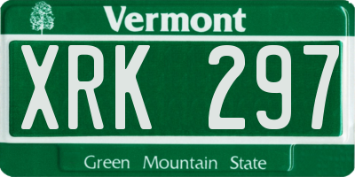 VT license plate XRK297