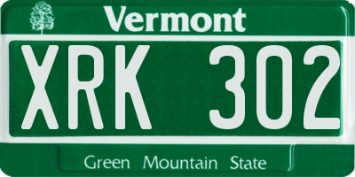 VT license plate XRK302