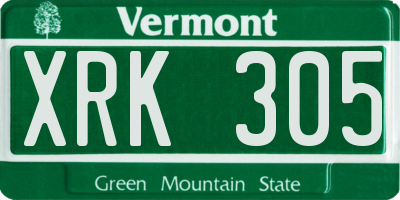 VT license plate XRK305
